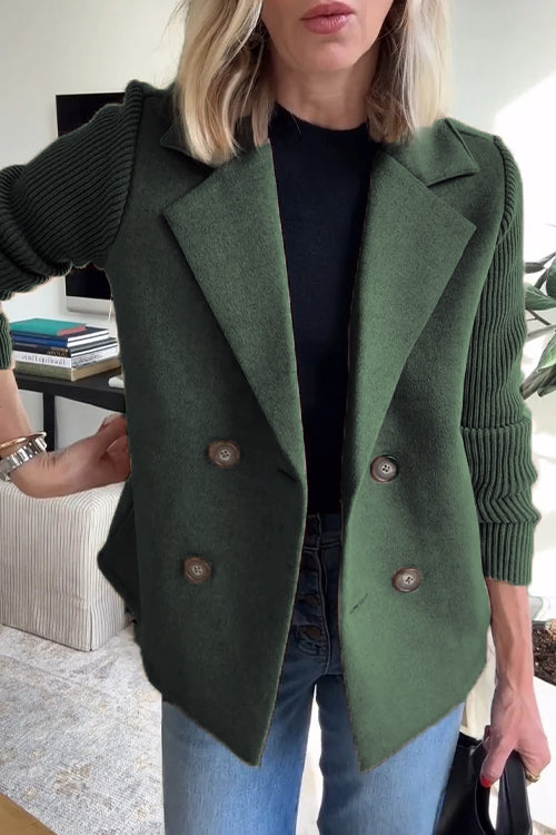 Damen Blazer – Taillierter Schnitt – Doppelreiher – Weiches Finish – Rippärmel