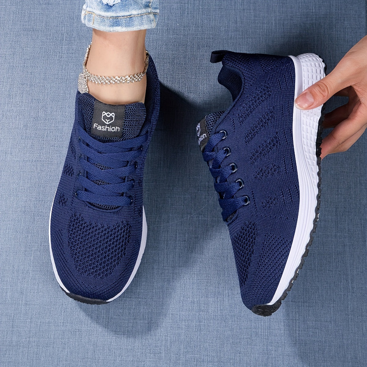 Damen Sneakers – Atmungsaktives Mesh – Gepolsterte Sohle – Sportlicher Schnitt