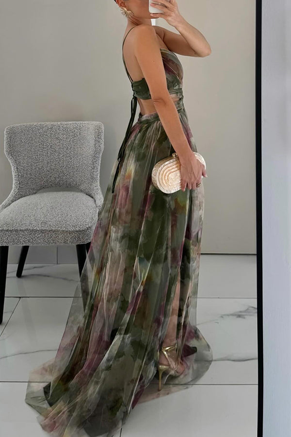 Damen Maxikleid – Figurbetontes Oberteil – Luftiger Rock – Eleganter Schnitt