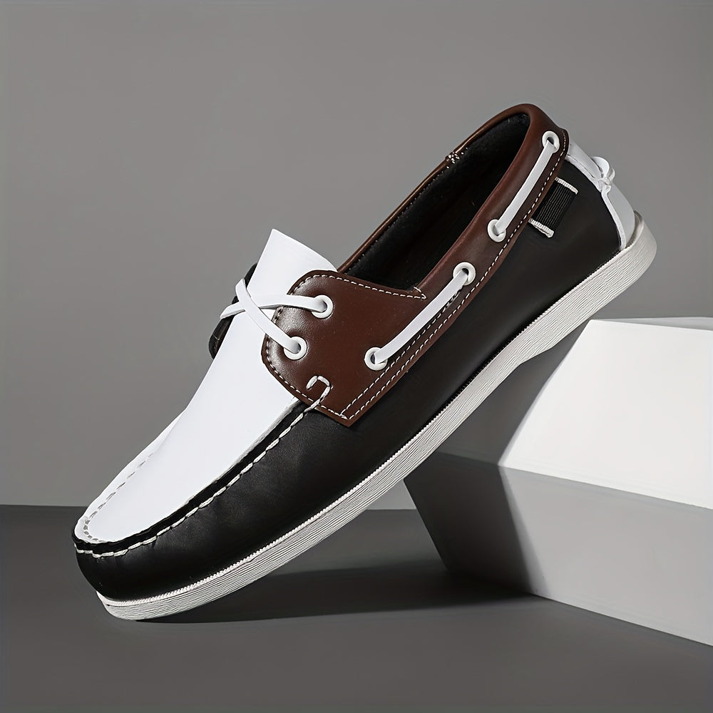 Herren Bootsschuhe – Leder – Moc-Nähte – Rutschfeste Gummisohle – Seitenschnürung