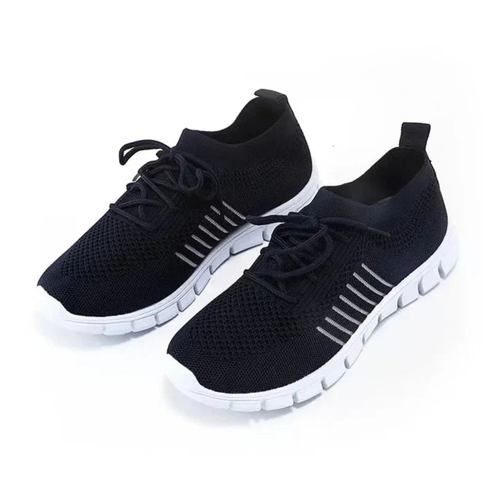 Damen Sneakers – Atmungsaktives Strickgewebe – Schnürung – Leicht & Alltagstauglich