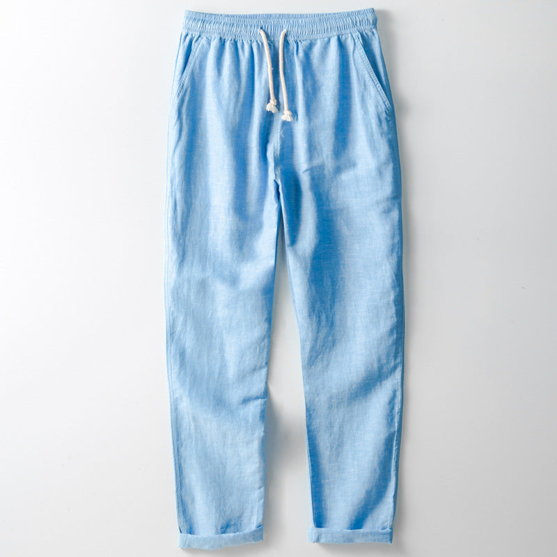 Herren Freizeithose – Lockerer Schnitt – Gerade Form – Elastischer Bund mit Kordelzug