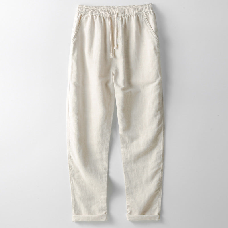 Herren Freizeithose – Lockerer Schnitt – Gerade Form – Elastischer Bund mit Kordelzug