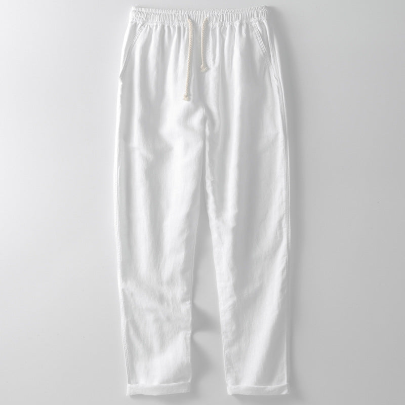 Herren Freizeithose – Lockerer Schnitt – Gerade Form – Elastischer Bund mit Kordelzug