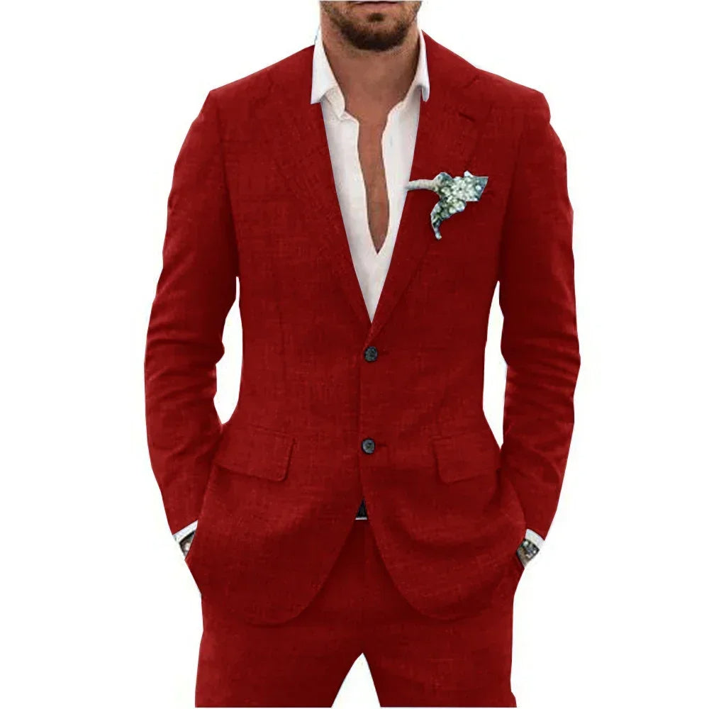 Herren Blazer – Slim Fit – Atmungsaktives Material – Zwei-Knopf – Business Look