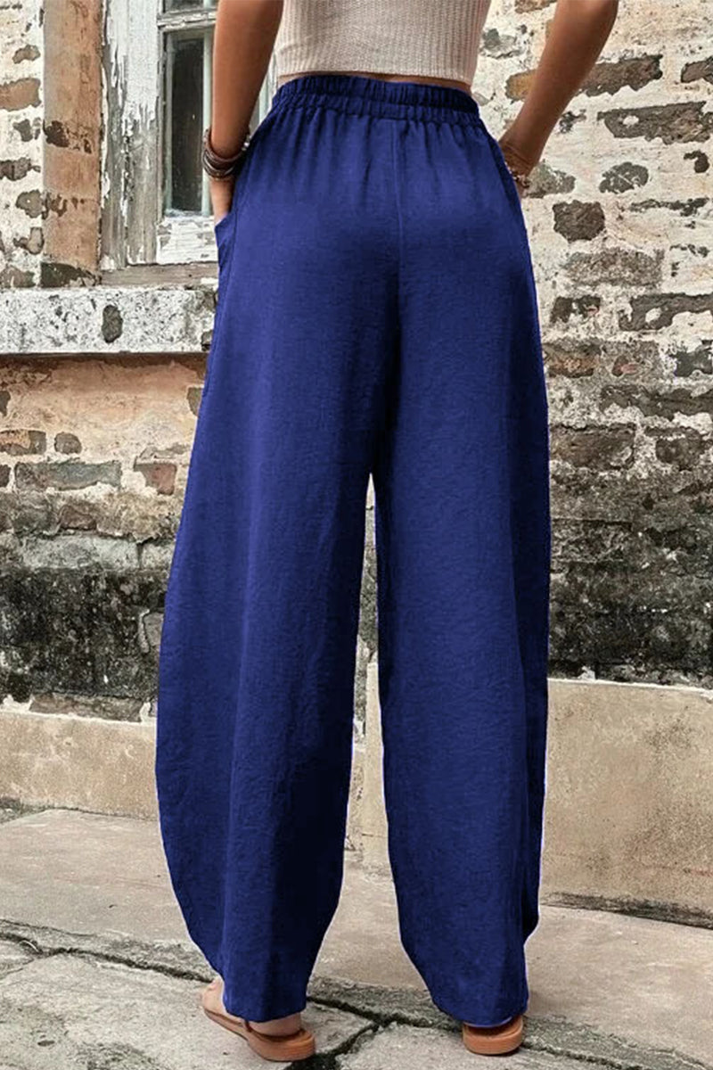 Damen Hosen – Hoher Bund – Weites Bein – Harem Schnitt – Atmungsaktives Gewebe