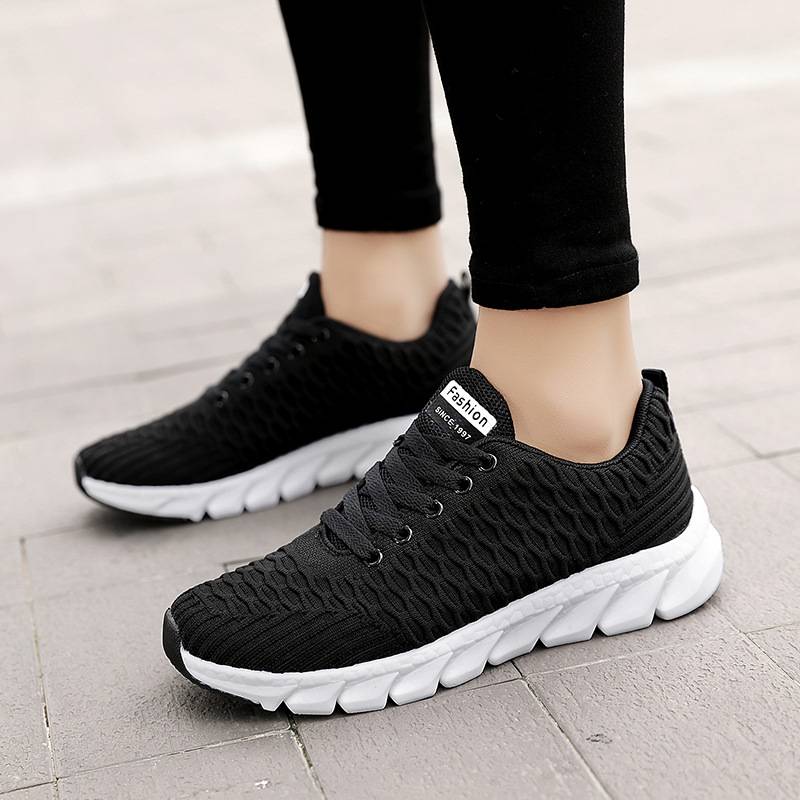 Damen Sneakers – Low-Top Passform – Weiches Strickdesign – Memory-Schaum-Sohle