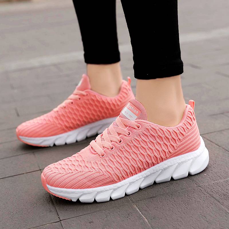Damen Sneakers – Low-Top Passform – Weiches Strickdesign – Memory-Schaum-Sohle
