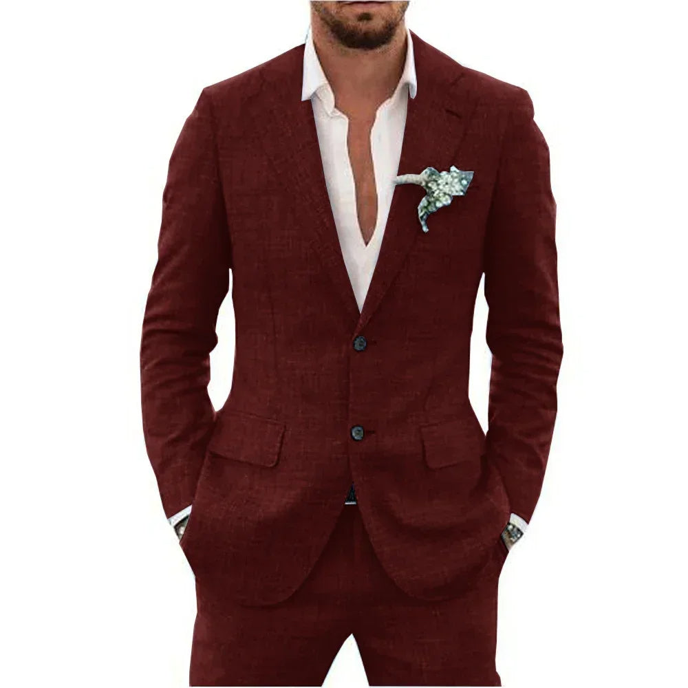 Herren Blazer – Slim Fit – Atmungsaktives Material – Zwei-Knopf – Business Look