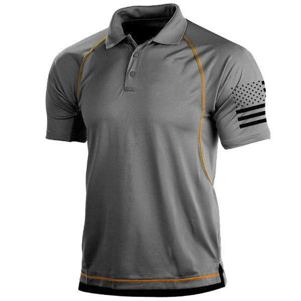 Herren Poloshirt – Taillierter Schnitt – Atmungsaktive Mischung – Grafikärmel