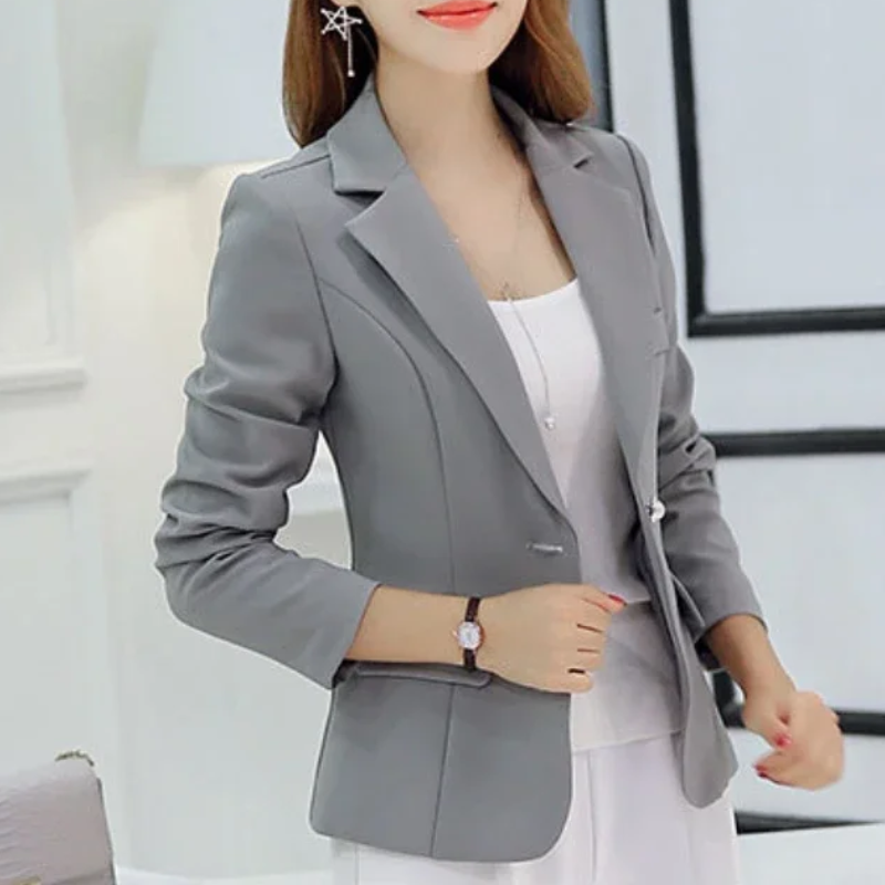 Damen Blazer – Taillierter Schnitt – Strukturierte Silhouette – Ein-Knopf-Design