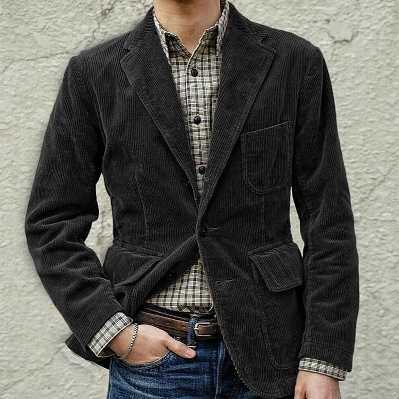 Herren Blazer – Strukturierter Schnitt – Cord-Optik – Reverskragen – Zwei-Knopf-Verschluss