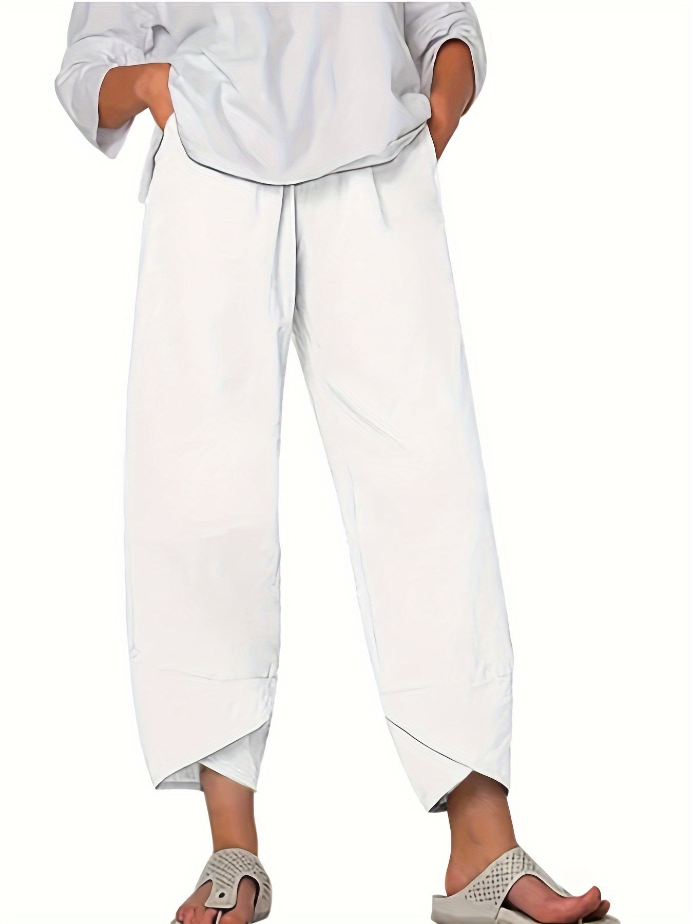 Damen Culottes – Weites Bein – Elastischer Bund – Atmungsaktive Naturfasern – Knöchellang