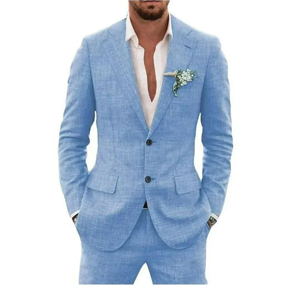 Herren Blazer – Slim Fit – Atmungsaktives Material – Zwei-Knopf – Business Look