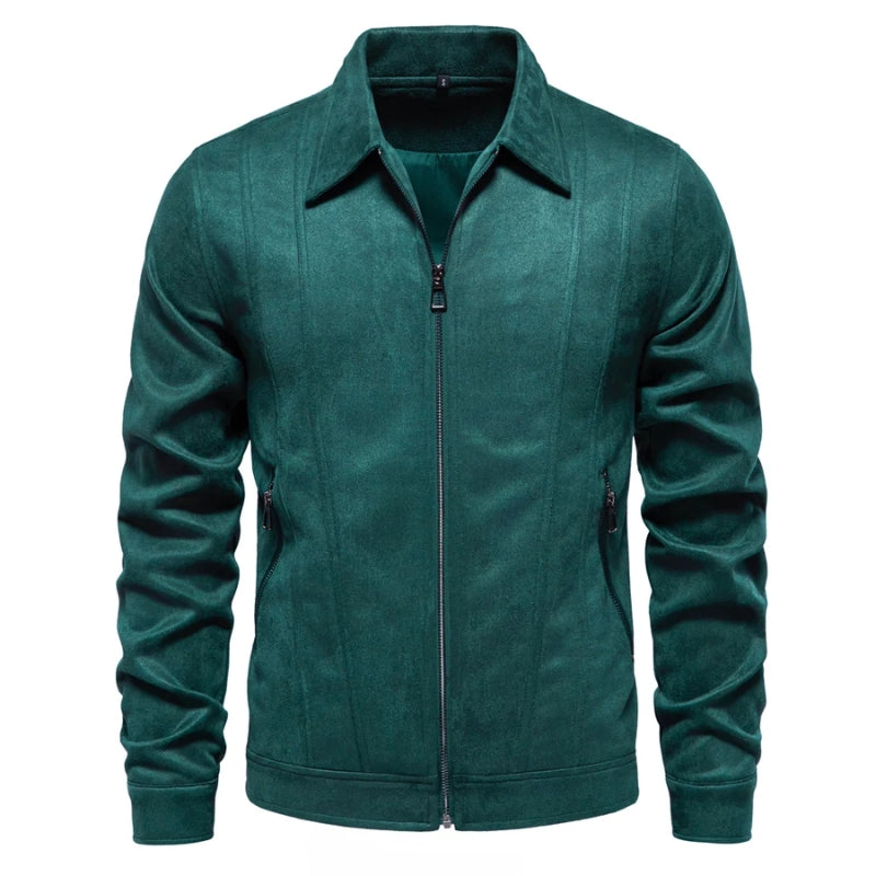 Herren Jacke – Taillierter Schnitt – Strukturierter Stoff – Reißverschluss – Hüftlang