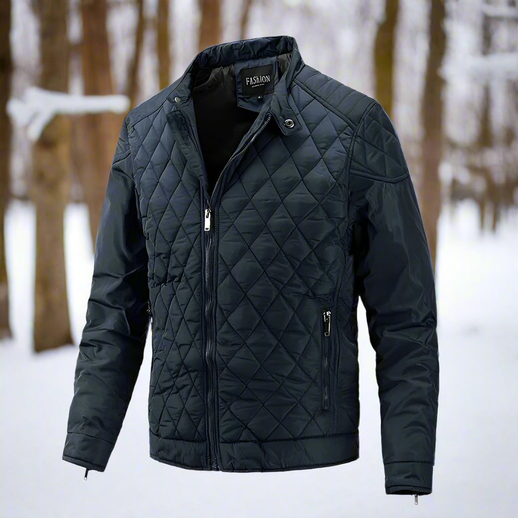 Herren Steppjacke – Schlanke Passform – Leicht Isolierend – Hoher Kragen – Reißverschlusstaschen