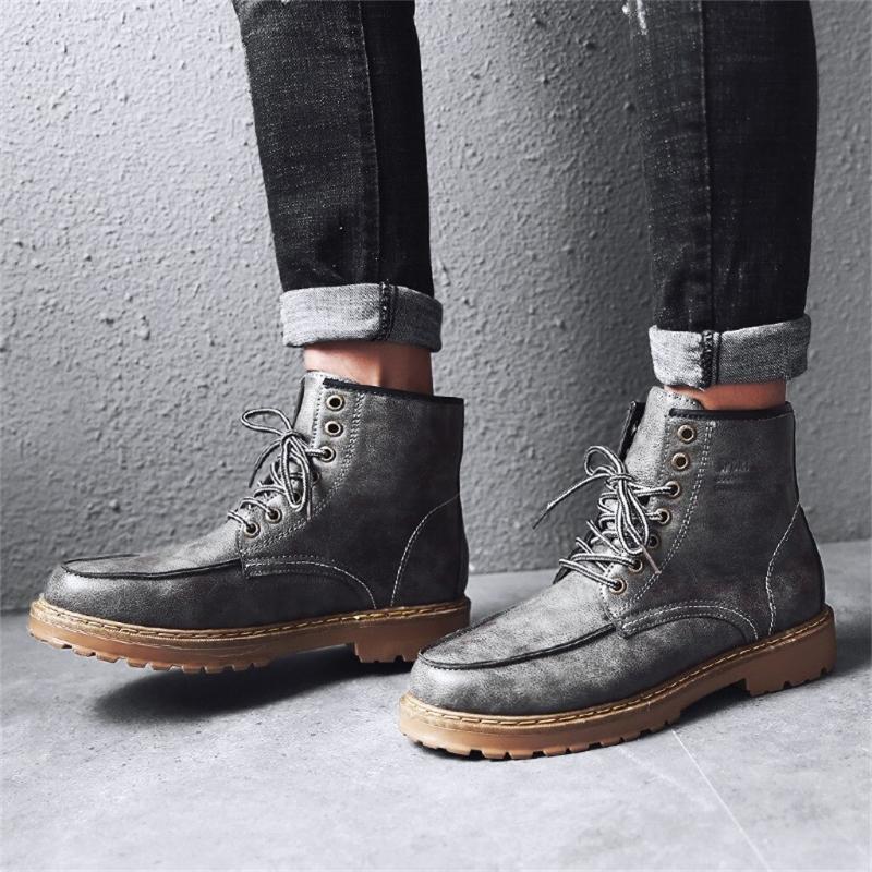 Herren Stiefeletten – Robuste Passform – Schnürdesign – Profilsohle – Gepolsterter Schaft