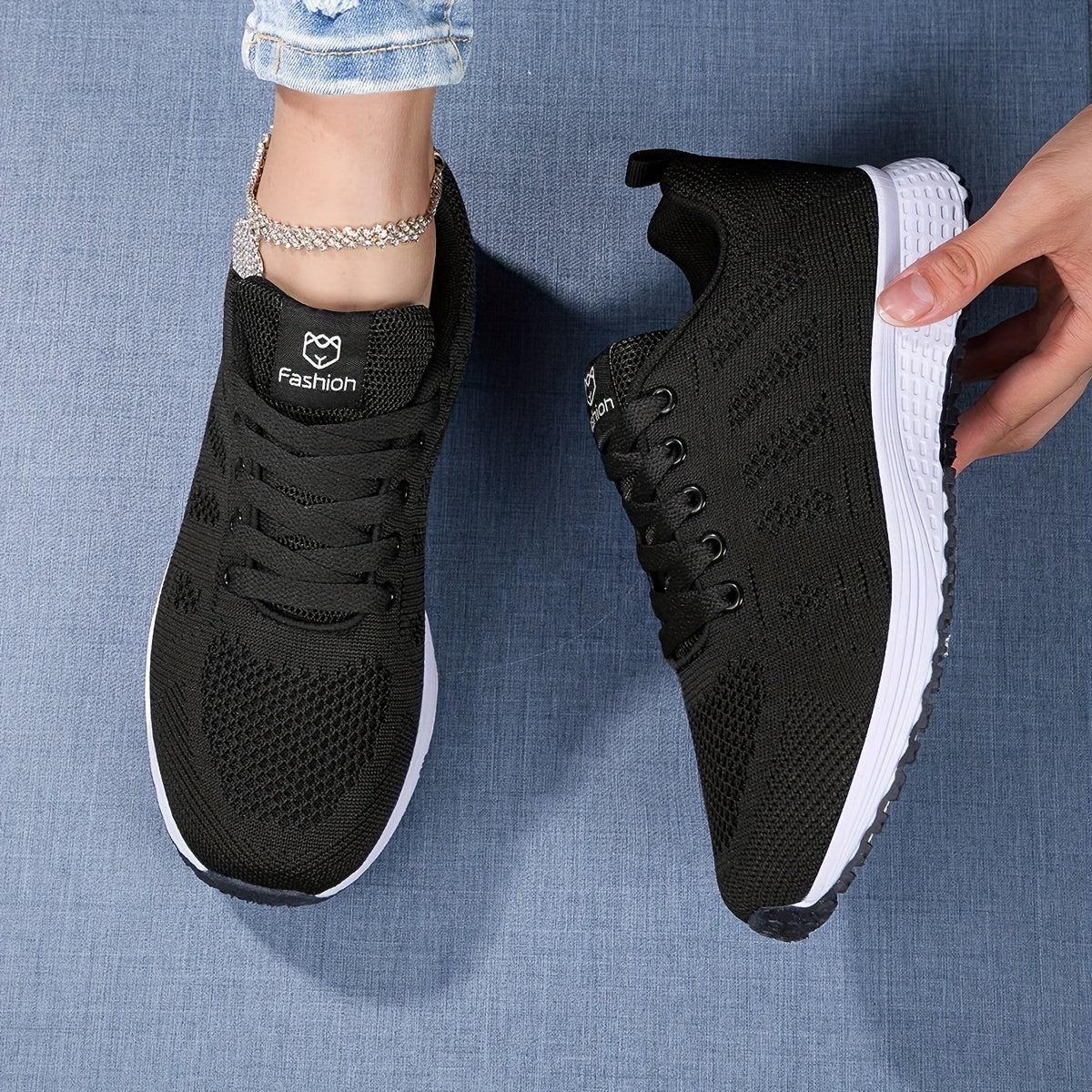 Damen Sneakers – Atmungsaktives Mesh – Gepolsterte Sohle – Sportlicher Schnitt