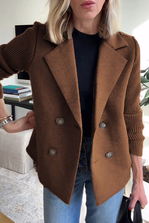 Damen Blazer – Taillierter Schnitt – Doppelreiher – Weiches Finish – Rippärmel