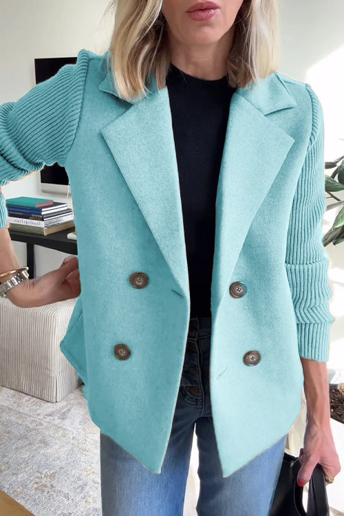 Damen Blazer – Taillierter Schnitt – Doppelreiher – Weiches Finish – Rippärmel