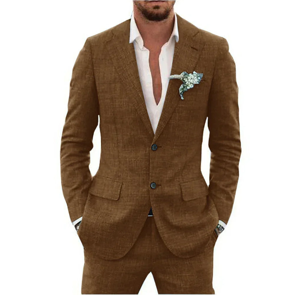 Herren Blazer – Slim Fit – Atmungsaktives Material – Zwei-Knopf – Business Look