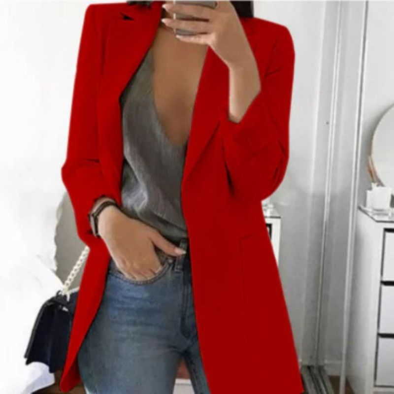 Damen Blazer – Taillierter Schnitt – Atmungsaktives Gewebe – Einreiher mit Revers