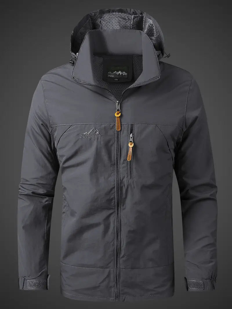 Herren Outdoorjacke – Wasserabweisend – Atmungsaktiv – Strukturierte Passform – Kapuze