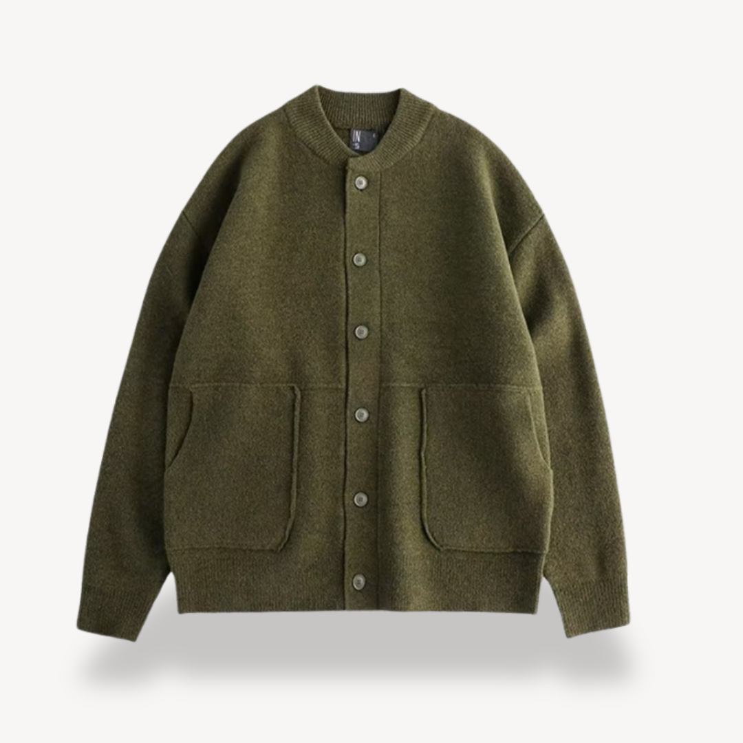 Herren Strickjacke – Lockerer Schnitt – Knopfleiste – Weicher Griff – Lange Ärmel
