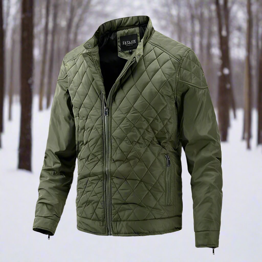 Herren Steppjacke – Schlanke Passform – Leicht Isolierend – Hoher Kragen – Reißverschlusstaschen