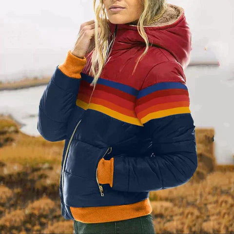Damen Steppjacke – Reguläre Passform – Kapuze – Reißverschlusstaschen – Sportlicher Look