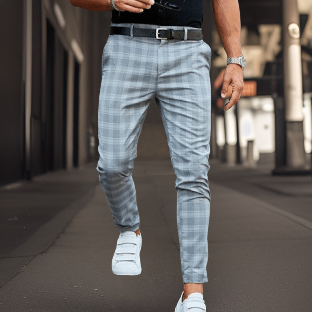 Herren Hose – Slim Fit – Retro Karomuster – Eleganter Schnitt – Atmungsaktives Gewebe