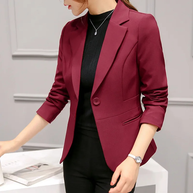 Damen Blazer – Taillierter Schnitt – Strukturierte Silhouette – Ein-Knopf-Design