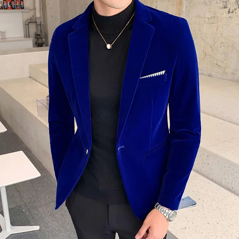 Herren Blazer – Slim Fit – Luxusstoff – Ein-Knopf – Formeller Schnitt