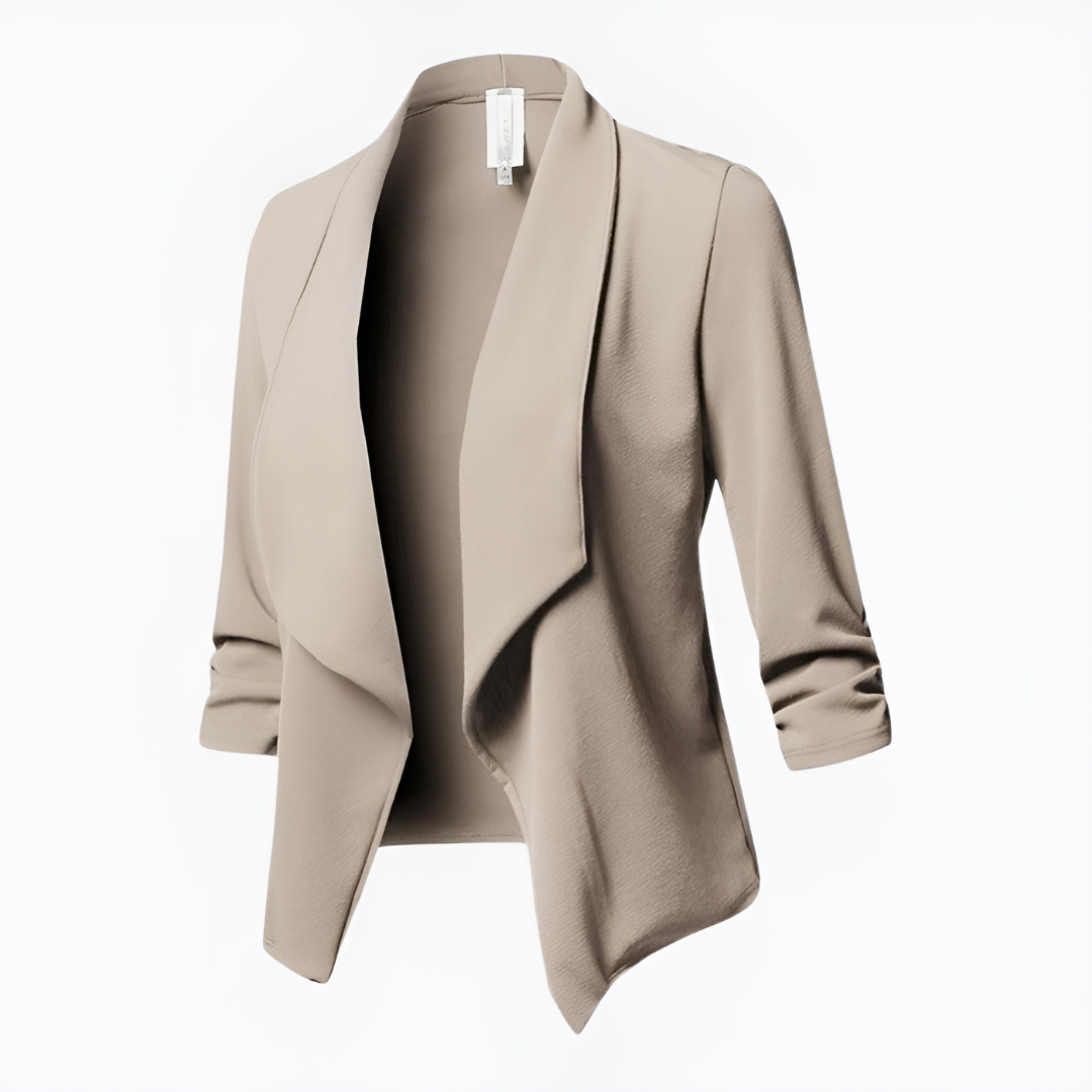 Damen Blazer – Taillierter Schnitt – Offene Front – Schalkragen – Lange Ärmel