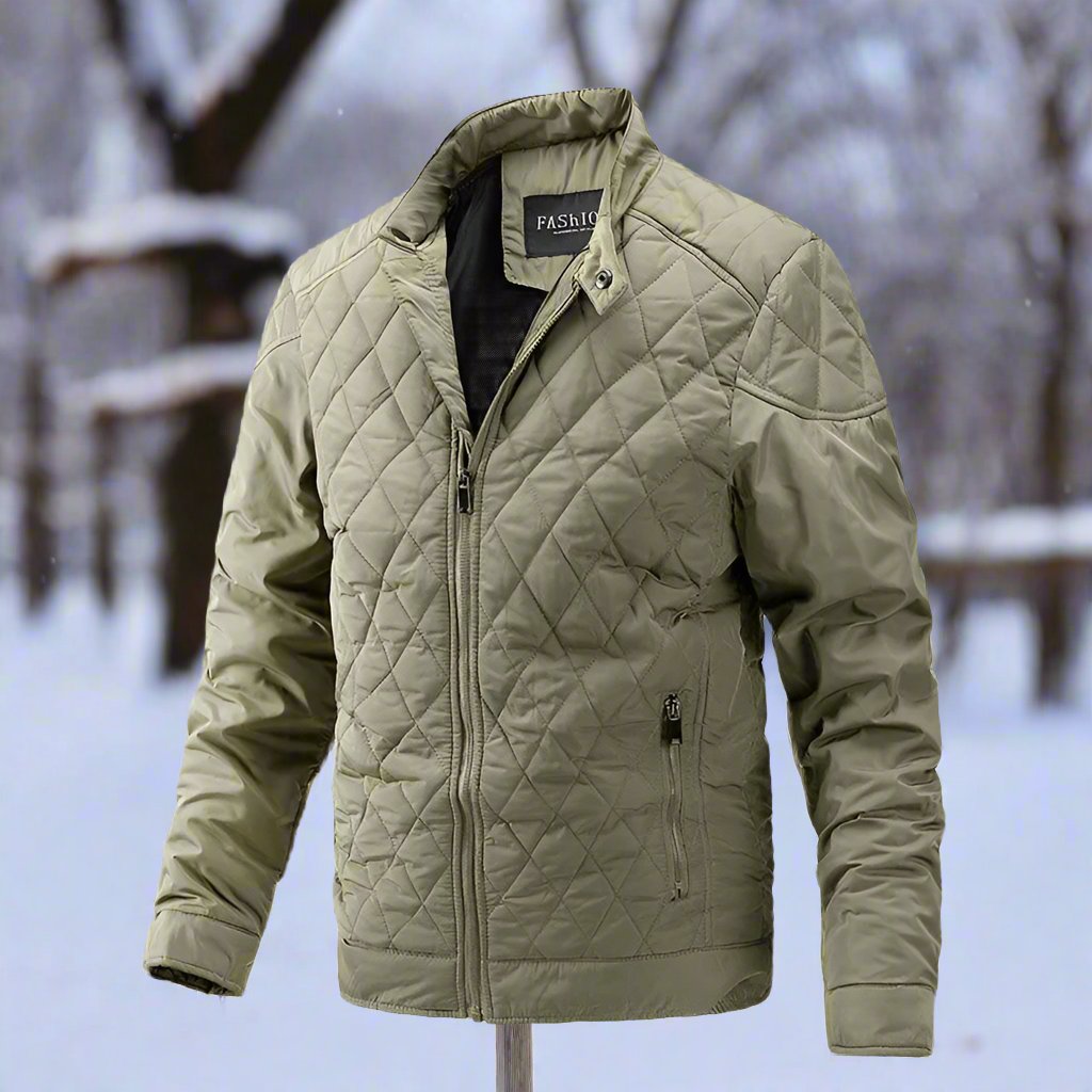Herren Steppjacke – Schlanke Passform – Leicht Isolierend – Hoher Kragen – Reißverschlusstaschen