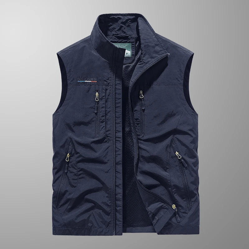 Herren Utility Weste – Atmungsaktives Mischgewebe – Strukturierte Passform – Mehrere Taschen