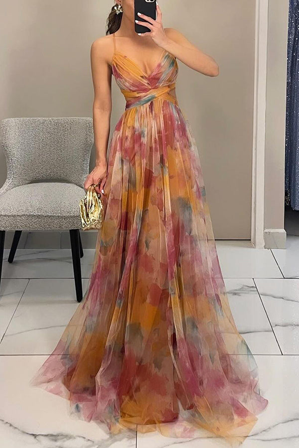 Damen Maxikleid – Figurbetontes Oberteil – Luftiger Rock – Eleganter Schnitt