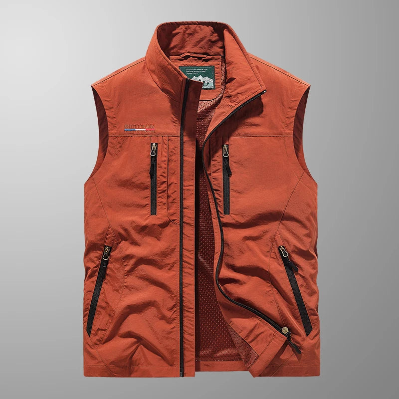 Herren Utility Weste – Atmungsaktives Mischgewebe – Strukturierte Passform – Mehrere Taschen