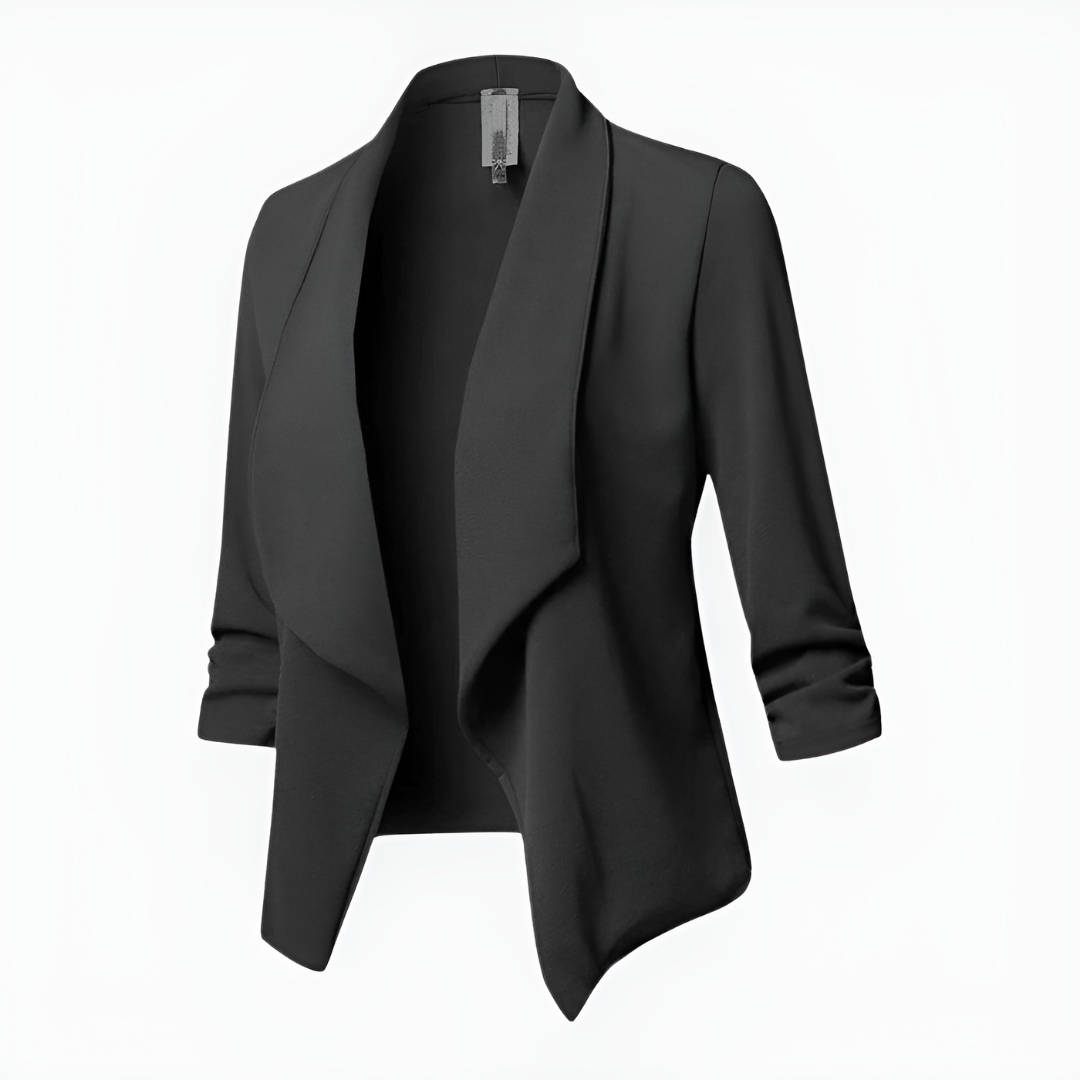 Damen Blazer – Taillierter Schnitt – Offene Front – Schalkragen – Lange Ärmel
