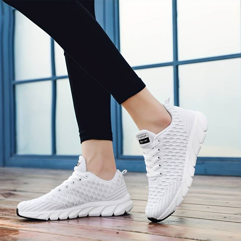 Damen Sneakers – Low-Top Passform – Weiches Strickdesign – Memory-Schaum-Sohle