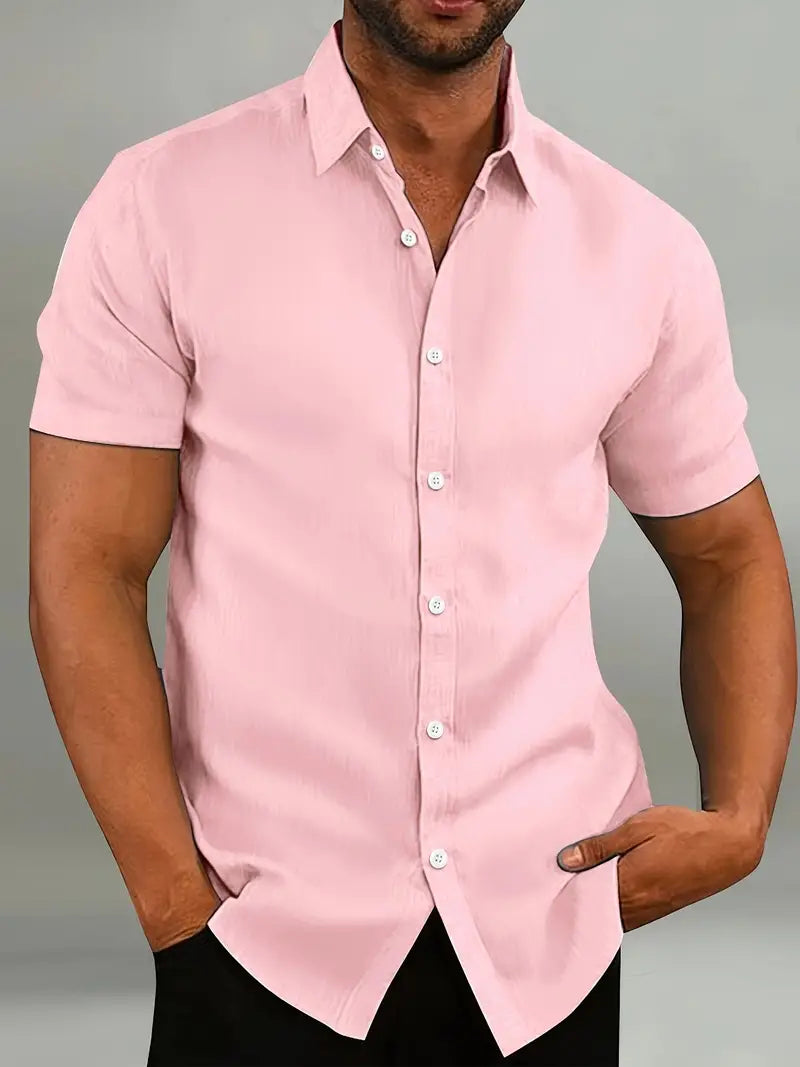 Herren Freizeithemd – Tailored Fit – Kurzarm – Atmungsaktive Naturfasern