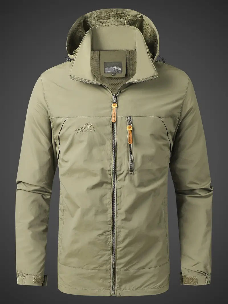 Herren Outdoorjacke – Wasserabweisend – Atmungsaktiv – Strukturierte Passform – Kapuze
