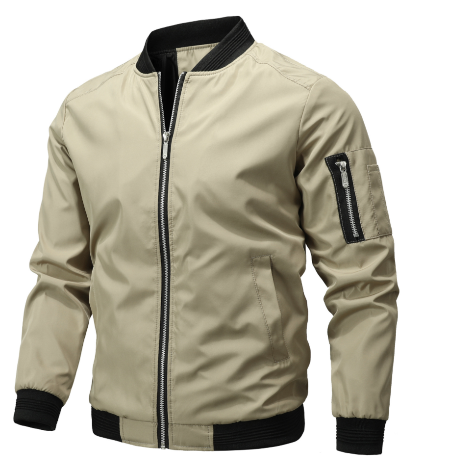 Herren Bomberjacke – Regular Fit – Atmungsaktives Material – Reißverschluss vorne