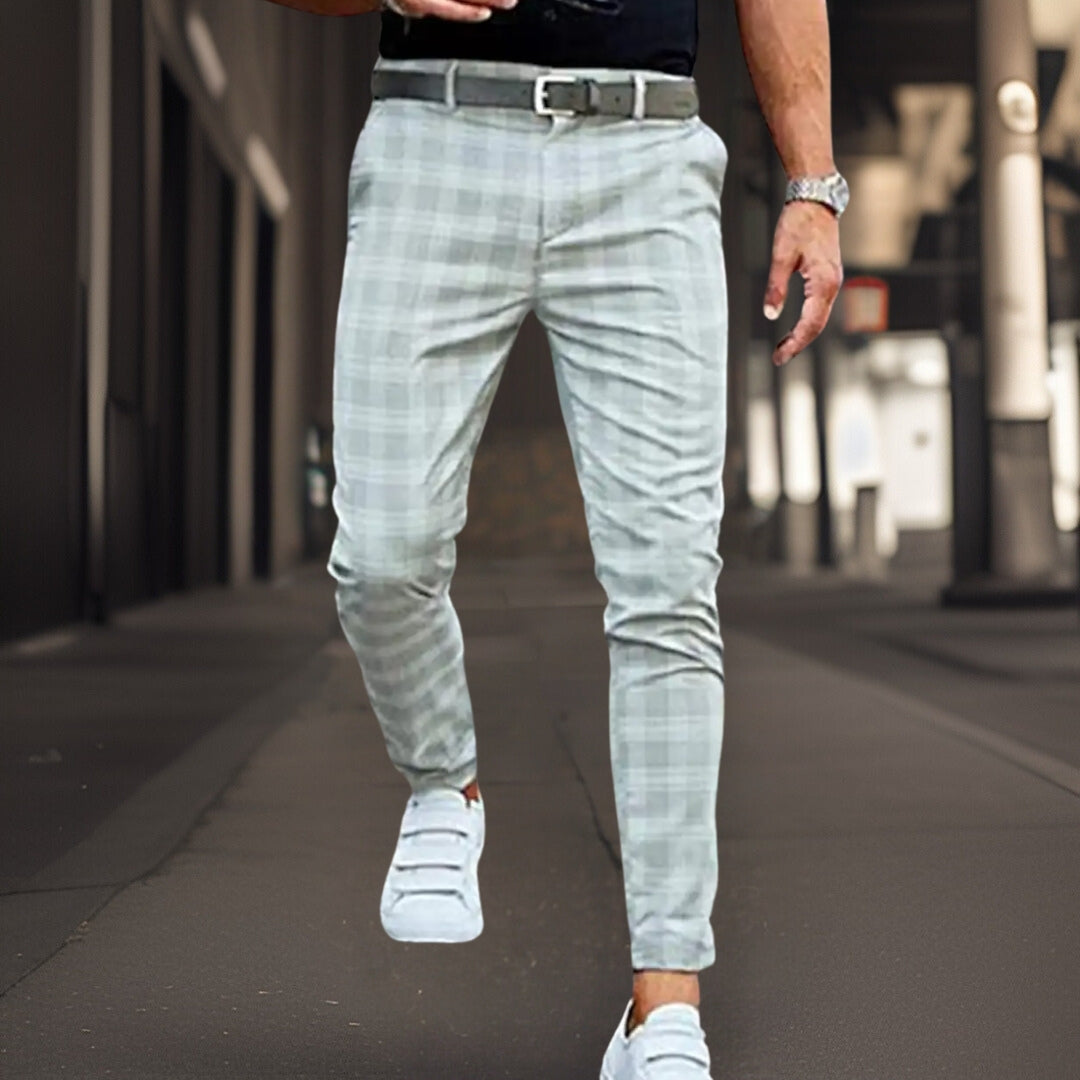Herren Hose – Slim Fit – Retro Karomuster – Eleganter Schnitt – Atmungsaktives Gewebe