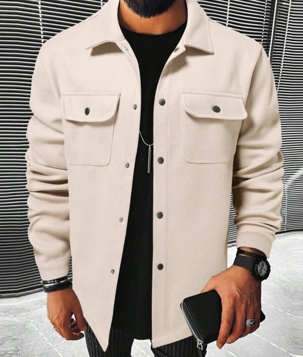 Herren Freizeithemd – Relaxed Fit – Weiches Luxusmaterial – Knopfleiste & Brusttaschen