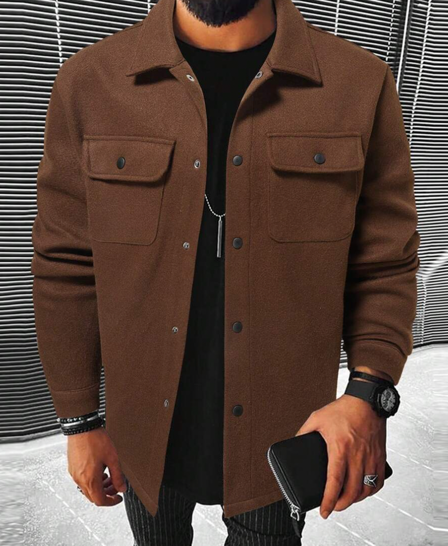 Herren Freizeithemd – Relaxed Fit – Weiches Luxusmaterial – Knopfleiste & Brusttaschen