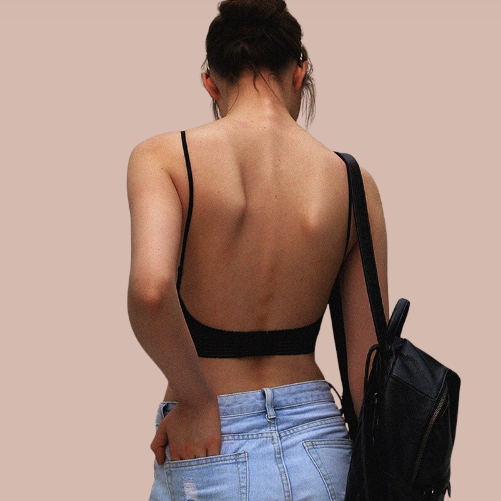 Damen Backless BH – Atmungsaktive Mischung – Unsichtbarer Sitz – Minimaler Halt