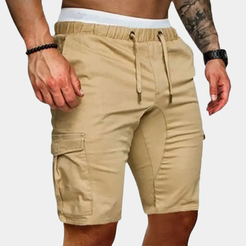 Herren Cargo Shorts – Relaxed Fit – Knielang – Atmungsaktive Mischung – Kordelzug
