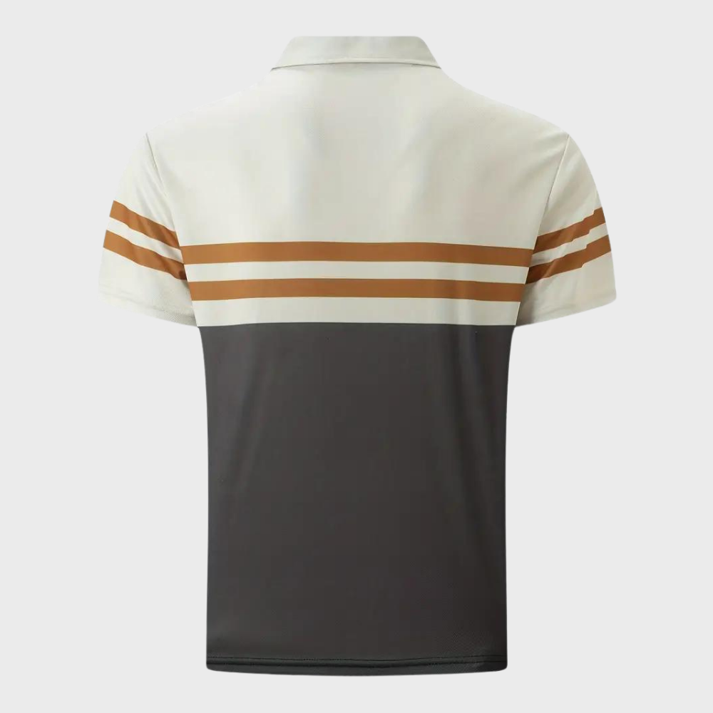 Herren Poloshirt – Slim Fit – Atmungsaktives Gewebe – Kurzarm – Gestreifter Look