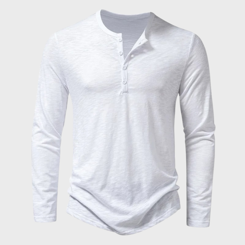 Herren Henley Shirt – Slim Fit – Atmungsaktives Gewebe – Langarm Freizeitstil